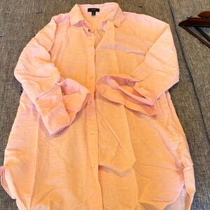 Pink Button-Up Shirt Dress